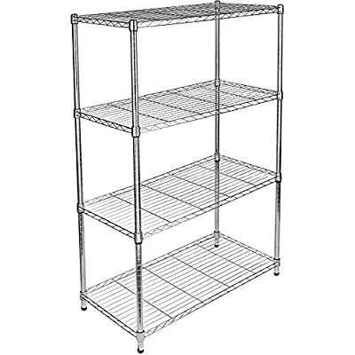 4-Tier Heavy Duty Storage Shelving Unit ,Chrome