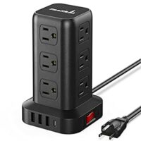 Expired: 12 AC, 4 USB (1 USB C) Power Strip with USB Ports Surge Protector Tower 6.5FT Overload Protection