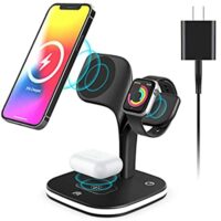 Expired: 15W 3 in 1 Mag-Safe Fast Wireless Charger with LED Lamp for iPhone, Airpods, Apple watch