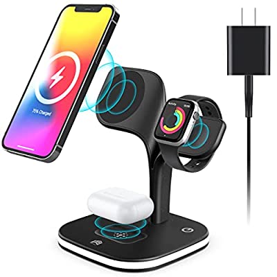 52% off - Expired: 15W 3 in 1 Mag-Safe Fast Wireless Charger with LED Lamp for iPhone, Airpods, Apple watch