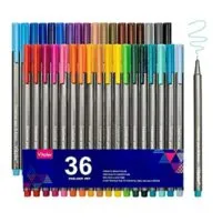 Expired:&nbsp;36 Colored Pens, Fine Line Drawing Marker with Triangular Shaft Pen