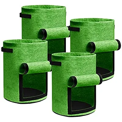 73% off - Expired: 4 Pack 7 Gallon Felt Potatoes Growing Containers with Handles & Access Flap