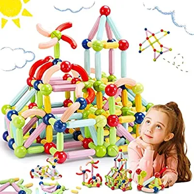 60% off - Expired:&nbsp;56 Pcs Magnetic Building Blocks for Toddler, Educational STEM Toys
