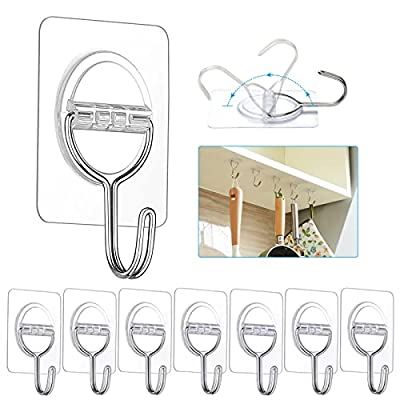 Expired: 8 Adhesive Stainless steel Hooks for Hanging (up to11lbs)