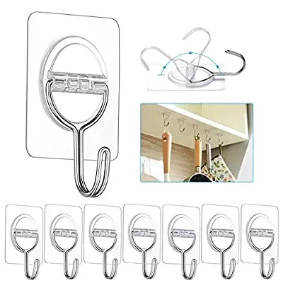 55% off - Expired:&nbsp;8 Adhesive Stainless steel Hooks for Hanging (up to11lbs)