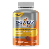 One A Day Women’s 50+ Gummies Advanced Multivitamin with Brain Support, Super 8 B vitamin complex, 110 Count