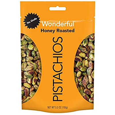 Wonderful Pistachios, No Shells, Honey Roasted Nuts, 5.5 Oz
