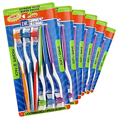 36 Pack Dr. Fresh Extreme Value Toothbrush Soft Bristles, 6 Pack