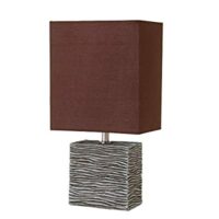 Rectangular Poly Table Lamp with LED Bulb – Brushed Nickel