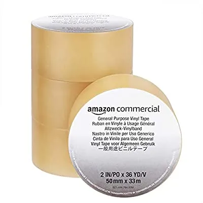 4 pack Amazon Commercial General Purpose Vinyl Tape, Transparent