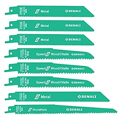 8 Pc Amazon Brand – Denali Bi-Metal Reciprocating Saw Blade Set