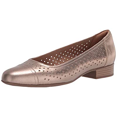 Clarks womens Juliet Cedar Ballet Flat, Metallic Leather