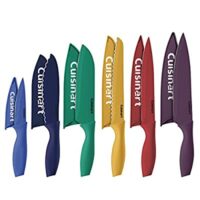 Cuisinart 12-Piece Ceramic Coated Stainless Steel Knives with Guards, Color Coded, Jewel