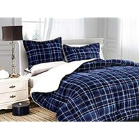 3-Piece Reversible Comforter Set, Full/Queen, Navy Blue