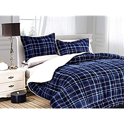 3-Piece Reversible Comforter Set, Full/Queen, Navy Blue - $18.07 ($62.99)