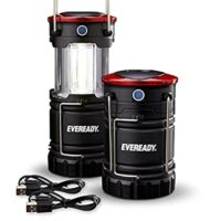 2 Pack EVEREADY 360 LED Camping Lantern, Collapsible, Rechargeable, Battery Powered