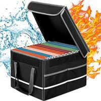 Expired: Fireproof File Storage Box with Lid for Hanging Letter/legal File Folders, Black