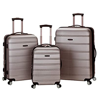 3 Piece Rockland Melbourne Hardside Expandable Spinner Wheel Luggage, Silver, (20/24/28) - $133.07 ($538.00)