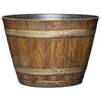 Classic Home and Garden 74 Whiskey Barrel, 9″, Distressed Oak