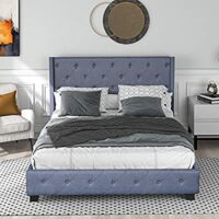 Expired: GLORHOME Upholstered Bed with Wingback Headboard, No Bedframe needed, Queen