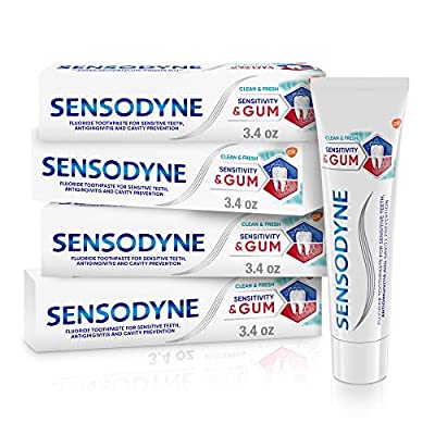 4 Pack Sensodyne Sensitivity & Gum Sensitive Toothpaste, Clean & Fresh