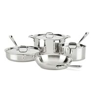 7 Piece All-Clad D3 Stainless Steel, Dishwasher Safe, Induction Compatible Cookware Set, Tri-Ply Bonded