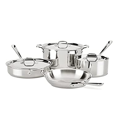 7 Piece All-Clad D3 Stainless Steel, Dishwasher Safe, Induction Compatible Cookware Set, Tri-Ply Bonded - $349.99 ($687.59)