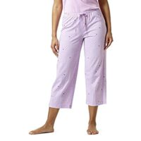 HUE womens Printed Knit Capri Pajama Sleep Pant