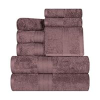 8-Piece Solid Towel Set, Long Staple Combed Cotton, Grape Shake by Superior