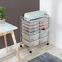 Honey Can Do 12-Drawer Rolling Craft Storage Cart, Chrome, Clear