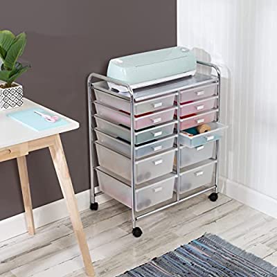 Honey Can Do 12-Drawer Rolling Craft Storage Cart, Chrome, Clear - $59.99 ($257.00)