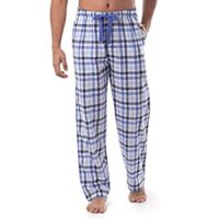 IZOD Men’s Plaid Print Relaxed Fit Poplin Drawstring Sleep Pant