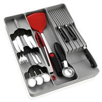 Expired: Kitchen Drawer Organizer, 3 in 1 Cutlery Organizer for Cutlery Spoon Knives & Fork Storage