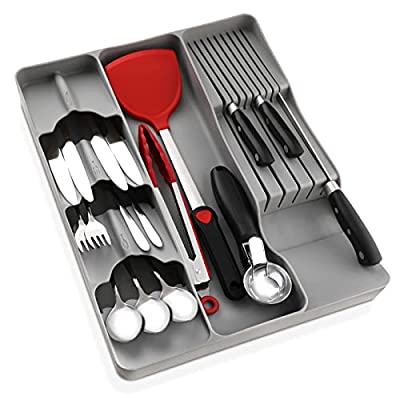 55% off - Expired: Kitchen Drawer Organizer, 3 in 1 Cutlery Organizer for Cutlery Spoon Knives & Fork Storage