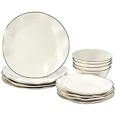 Lenox Blue Bay 12-Piece Dinnerware Set, 15.20 LB, White