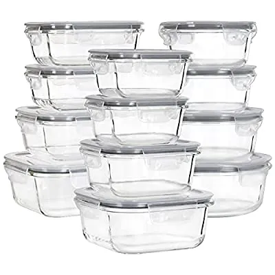 24 Piece MUMUTOR Glass Food Storage Containers with Lids