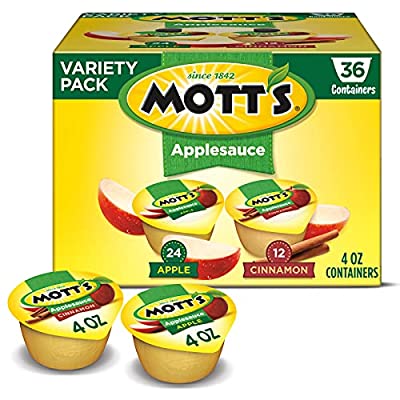 36 Pack Mott’s Apple & Cinnamon Variety Pack Applesauce, 4 Ounce Cup