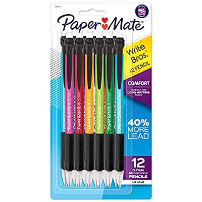 12 Pack – Paper Mate Mechanical Pencils, Write Bros. Comfort #2 – 0.7mm