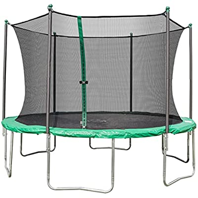 TruJump Round Trampoline and Classic 6-Pole Enclosure, Green and Blue, Sizes: 12FT & 14FT - $127.31 ($449.99)