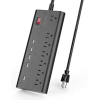 Expired: Surge Protector Power Strip with 5 USB Ports (30W/6A) and 7 Outlets, 2100 Joules, 6ft Heavy Duty Extension Cord