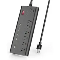 Expired:&nbsp;Surge Protector Power Strip with 5 USB Ports (30W/6A) and 7 Outlets, 2100 Joules, 6ft Heavy Duty Extension Cord