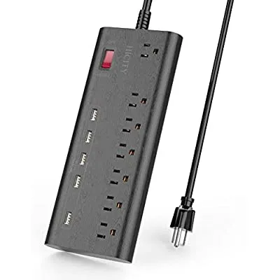 55% off - Expired: Surge Protector Power Strip with 5 USB Ports (30W/6A) and 7 Outlets, 2100 Joules, 6ft Heavy Duty Extension Cord