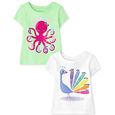 The Children’s Place Toddler Girls Short Sleeve Graphic T-Shirt 2-Pack – Various Models & sizes