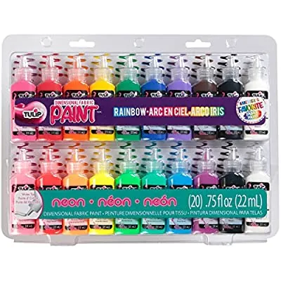 20 Pack Tulip Dimensional Fabric Pack, Non-Toxic and Permanent 3D Paint for Fashion Part - $14.39 ($25.29)