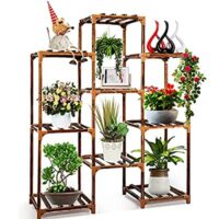 Expired: 9-Tier Wood Plant Shelf for Indoor or Outdoor