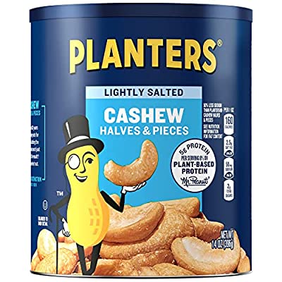 3 Pack Planters Lightly Salted Cashew Halves & Pieces, 14 Oz