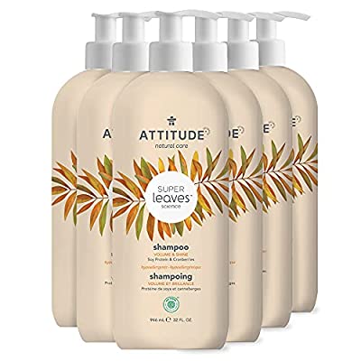 6 Pack Attitude Liquid Hair Shampoo, Soy Protein & Cranberry, 32 fl oz
