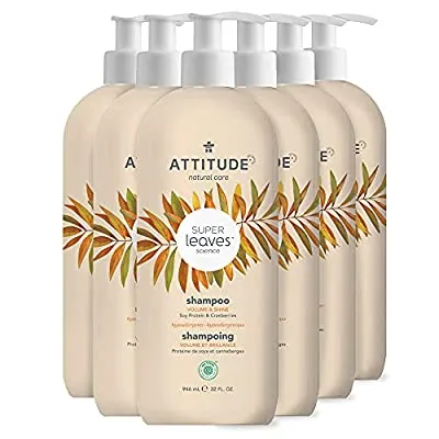 6 Pack Attitude Liquid Hair Shampoo, Soy Protein & Cranberry, 32 fl oz