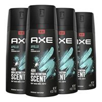 4 Pack AXE Apollo Body Spray Deodorant, Sage & Cedarwood, 4oz