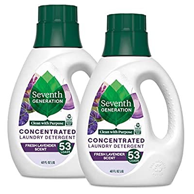 2 Pack Seventh Generation Concentrated Laundry Detergent, Fresh Lavender, 40 oz
